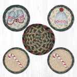 Earth Rugs CNB-508 Winter Coasters in a Basket 5``x5``