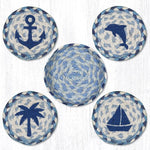 Earth Rugs CNB-525 Coastal Coasters in a Basket 5``x5``