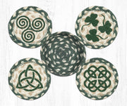 Earth Rugs CNB-605 Irish Coasters in a Basket 5``x5``