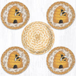 Earth Rugs CNB-9-101 Beehive Coasters in a Basket 5``x5``