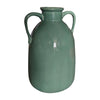 Sagebrook Home 17056-04 Ceramic, 10" Eared Vase, Dark Sage