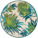 Couristan Covington Jungle Leaves 7'10" X 7"10" Round Indoor/Outdoor  Contemporary Rug