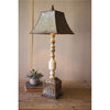 Kalalou CCG1476 Turned Banister Lamp with Metal Shade