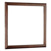 Benzara Wooden Frame Mirror with Mounting Hardware, Cherry Brown and Silver
