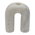 Sagebrook Home 18205 Marble, 5" Taper Candleholder, White