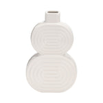 Sagebrook Home 17993-01 Ceramic, 10" Stacked Circles Vase, White