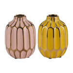 Sagebrook Home 12540-11 Ceramic Vase, 5", Set of 2, Blush/Yellow