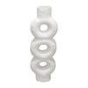 Sagebrook Home 19128-01 Ceramic, 17" Textured Stacked Circles Vase, White