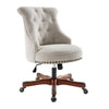 Benzara Swivel Adjustable office Chair with Tufted Back, Gray