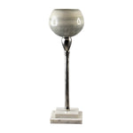 Sagebrook Home 18220-01 Glass, 15" Votive Holder W Marble Stand, Sage/Silv