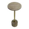 Sagebrook Home 18798 26" Travertine Accent Table, Natural/Gold Kd