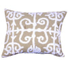 Benzara 20 X 16 Inch Cotton Pillow with Vermicular Pattern, Set of 2, Brown and White