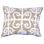 Benzara 20 X 16 Inch Cotton Pillow with Vermicular Pattern, Set of 2, Brown and White
