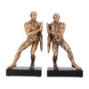 Sagebrook Home 17451 Resin, Set of 2 10" Push Wall Bookends, Bronze