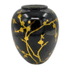 Sagebrook Home 16345-04 Cer 10", Jar W/ Gold Decal, Black