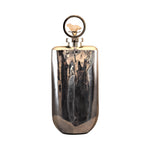Sagebrook Home 17857-01 Glass, 16" Metallic Bottle with Stone Top, Silver