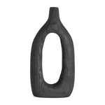 Sagebrook Home 17376-02 Wood, 14" Cut-Out Vase, Black