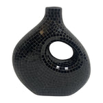 Sagebrook Home 18230-02 Ecomix, 13" Mosaic Vase, Black