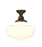 Meyda Lighting 30268 16"W Revival Schoolhouse W/Traditional Globe Semi-Flushmount Ceiling Light