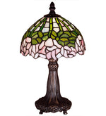 Meyda Lighting 30312 13" High Tiffany Cabbage Rose Mini Table Lamp