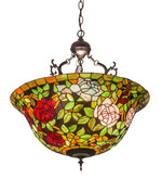 Meyda Lighting 30469 24"W Tiffany Rosebush Inverted Pendant