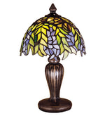 Meyda Lighting 30590 13"H Tiffany Honey Locust Mini Table Lamp