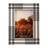 Sagebrook Home 17837 Resin, 4X6 Plaid Lines Photo Frame, Black/White