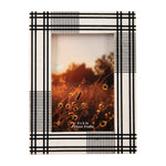 Sagebrook Home 17837 Resin, 4X6 Plaid Lines Photo Frame, Black/White