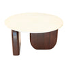 Sagebrook Home 17607-03 Marble/Wood, 30"x17" Round Cffee Tbl, Wlnt/White Kd