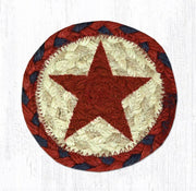 Red star printed coaster 5x5 inches