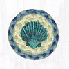 Earth Rugs IC-378 Blue Scallop Printed Coaster 5``x5``