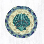 Earth Rugs IC-378 Blue Scallop Printed Coaster 5``x5``