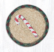 Festive candy cane coaster farmhouse holiday table mat