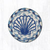 Earth Rugs IC-525 Blue Scallop Printed Coaster 5``x5``