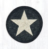 Earth Rugs IC-551 White Star on Black Printed Coaster 5``x5``