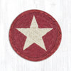 Earth Rugs IC-555 White Star OS Burgundy Printed Coaster 5``x5``