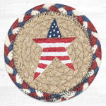 Earth Rugs IC-618 Primitive American Star Printed Coaster 5``x5``