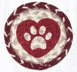 Earth Rugs IC-9-117 Heart Paw Printed Coaster 5``x5``