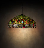 Meyda Lighting 31108 22" Wide Tiffany Hanginghead Dragonfly Pendant