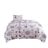 Benzara 2 Piece Twin Size Quilt Set with Lily and Butterfly Print, Multicolor