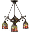 Meyda Lighting 31184 29" Wide Red Rosebud 3 Arm Chandelier