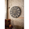 Kalalou CCG1158 Black and White Wooden Wall Clock