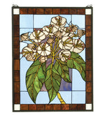 Meyda Lighting 31268 20"W X 26"H Revival Mountain Laurel Stained Glass Window Panel