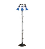 Meyda Lighting 31333 59"H Blue Pond Lily 3 LT Floor Lamp