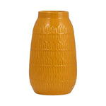 Sagebrook Home 16945-07 Ceramic, 10" Carved Vase, Mustard Gold