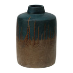 Sagebrook Home 18044-01 Terracotta, 12" 2-Tone Vase, Blue/Ivory