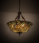 Meyda Lighting 31830 24"W Tiffany Fishscale Inverted Pendant