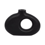 Sagebrook Home 17558-02 Wood, 7" Cut-Out Vase, Black