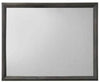Benzara Wooden Frame Dresser Mirror with LED  Light, Gray and Clear