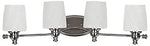 Chloe Lighting CH20190BN31-BL4 Transitional 4 Light Brushed Nickel Bath Vanity Wall Fixture White Alabaster Glass 31`` Wide